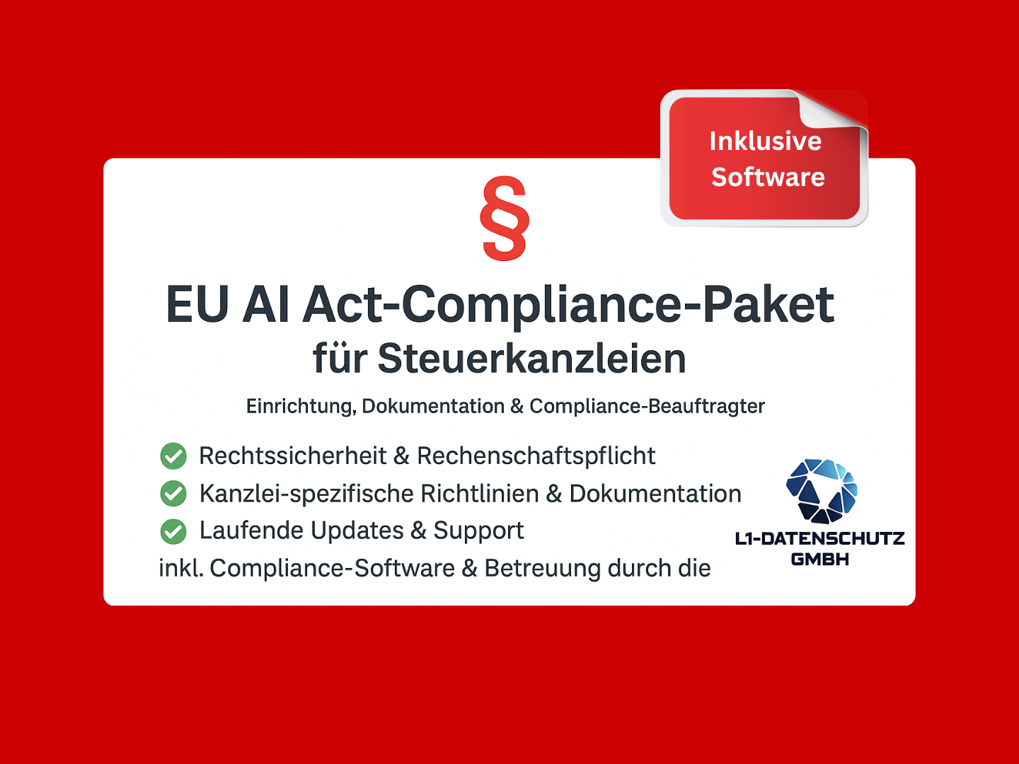 EU AI Act-Compliance-Paket für Steuerkanzleien inkl. Software